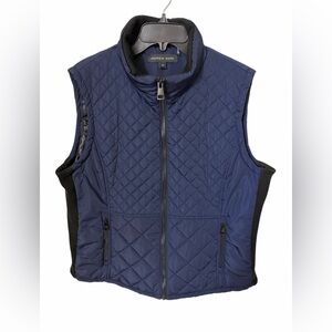 Andrew Marc Quilted Puffer Vest Navy Blue Full Zip Sleeveless Jacket XXL